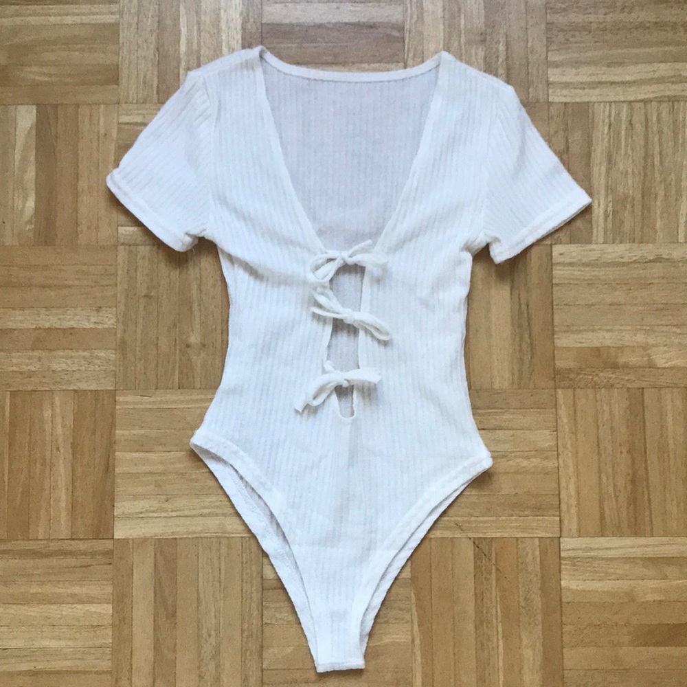 Zaful lace up T-shirt bodysuit